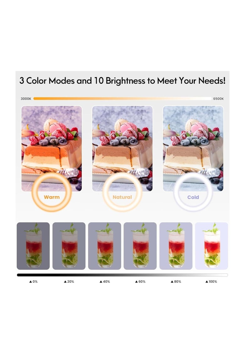 LED Ring Light with 3 Color Modes, Dimmable 72W for YouTube, Photography, Video, Live Streaming, TikTok, Makeup, and Vlogging (Includes 3 Stands + Remote Control, NP-21 + Stand) - Image 5