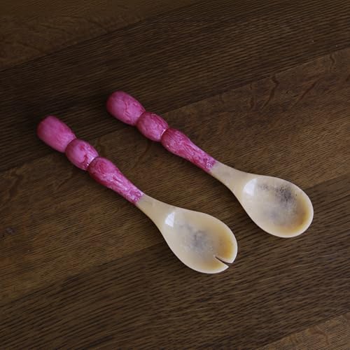 Beatriz Ball RESIN Rio Bubble Salad Servers (Red) – Hand-Poured, Stylish, Lightweight & One-of-a-Kind Artisanal Serveware - Image 2