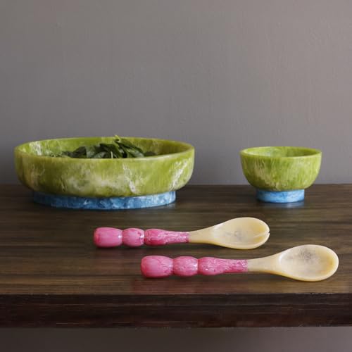 Beatriz Ball RESIN Rio Bubble Salad Servers (Red) – Hand-Poured, Stylish, Lightweight & One-of-a-Kind Artisanal Serveware - Image 3
