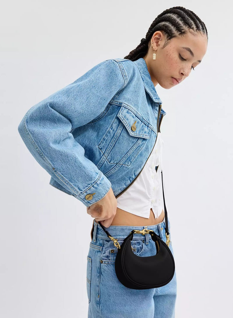 كوتش اوت ليت حقيبة كوتش جوني، حقيبة كروس بودي نسائية، حقيبة توت نسائية، حقيبة يد نسائية، حقيبة كتف نسائية، حقيبة سفر نسائية، حقيبة هوبو نسائية، 20 سم - أسود - Image 3