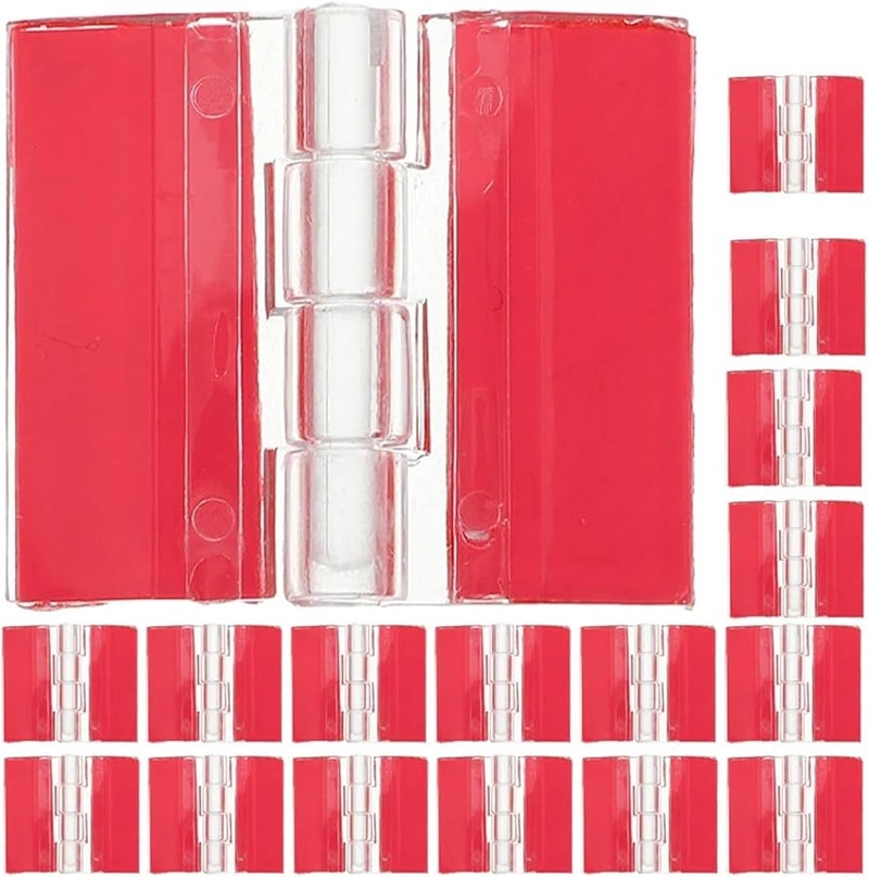 Clear Acrylic Self Adhesive Hinges 40Pcs For Cabinet Doors Drawers Jewelry Box - Image 4