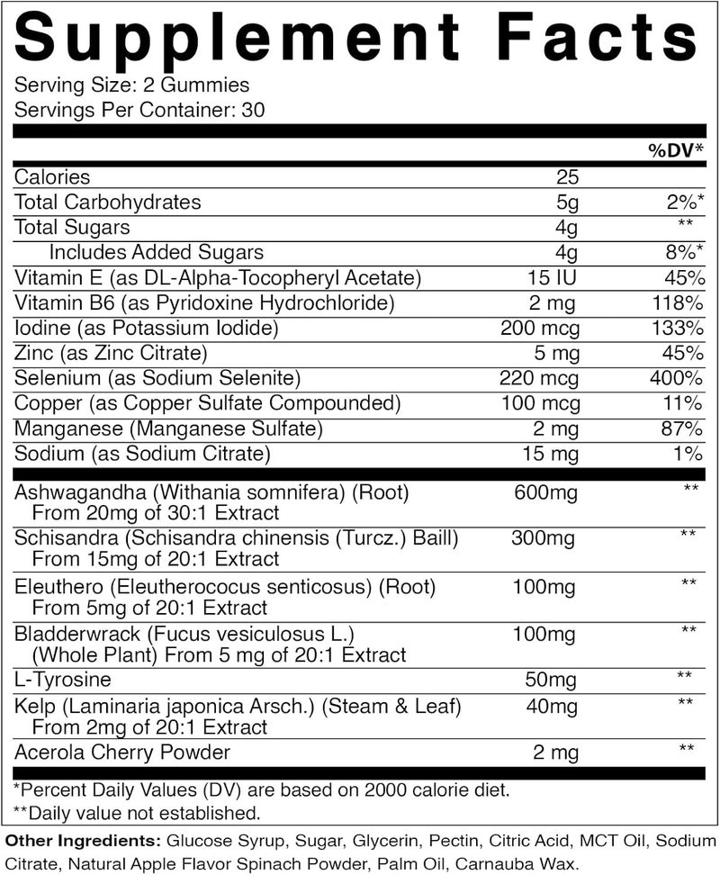 Vitamatic Vegan Thyroid Support Gummies with Iodine  Kelp  60 Count Improve Your Energy  Increase Metabolism  PlantBased - Image 4