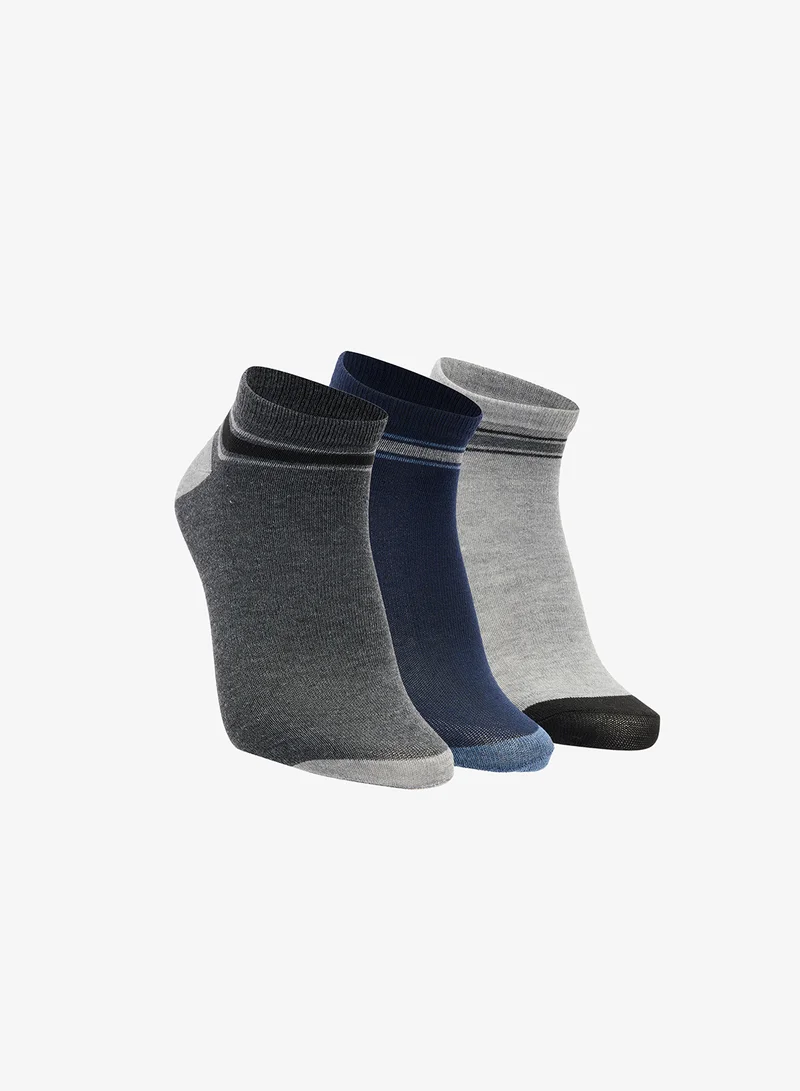 سفنتي فايف بيسيكس Pack Of 3 Ankle Socks