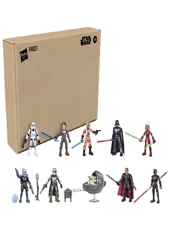 STAR WARS - STAR WARS Toys Mission Fleet 2.5-Inch-Scale Action Figure 10-Pack, 19 Accessories, with Darth Vader, Luke Skywalker and Grogu, Ages 4 and Up (Amazon Exclusive) - Image 1