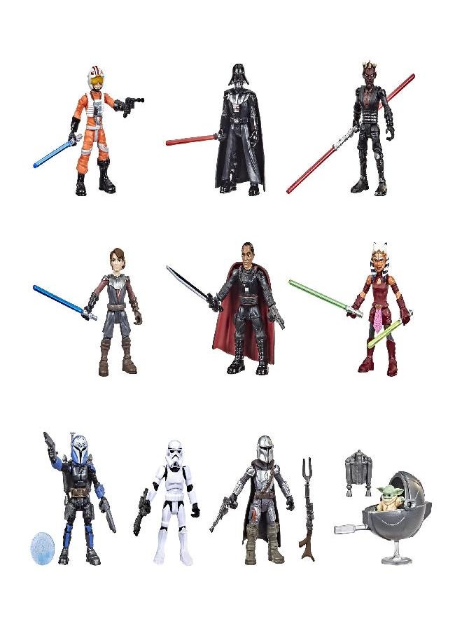 STAR WARS - STAR WARS Toys Mission Fleet 2.5-Inch-Scale Action Figure 10-Pack, 19 Accessories, with Darth Vader, Luke Skywalker and Grogu, Ages 4 and Up (Amazon Exclusive) - Image 1
