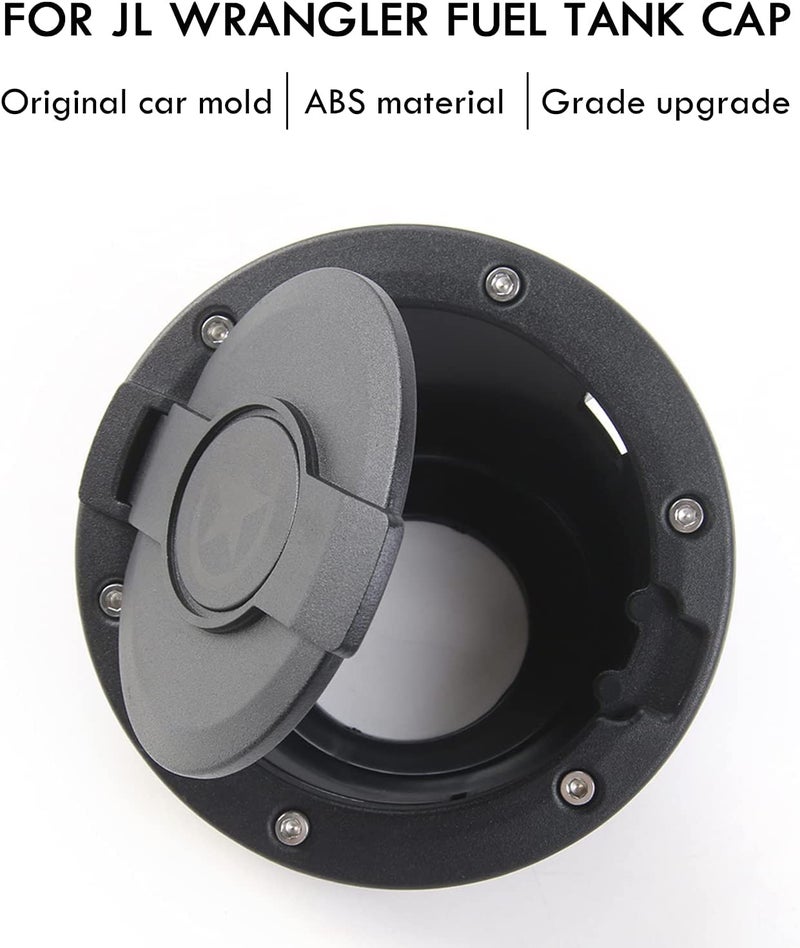 Hoolcar Gas Tank Cap Cover Fuel Filler Cover for JK Gas Cap for Jeep Wrangler JK & Unlimited 2007-2017 Sport Rubicon Sahara, Five Star - Image 5