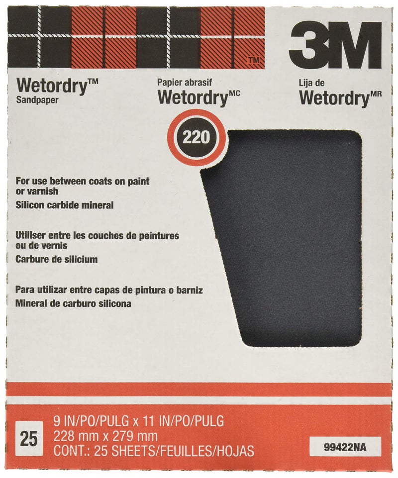 3M ProPak Wetordry Sanding Sheets 9 in x 11 in 200A Grit 25 sheets