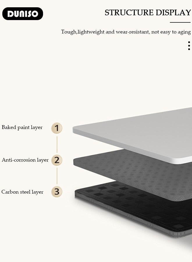 DUNISO Adjustable CPU Stand, Metal Mobile PC Rack,Hollow Cooling Pc Host Tower Stand, CPU Bracket cart with Wheels，Desktop PC Host Base Tray,Movable Pulley Chassis Shelf, Computer Tower Stand, CPU Holder Stand for Home, Office - Image 3