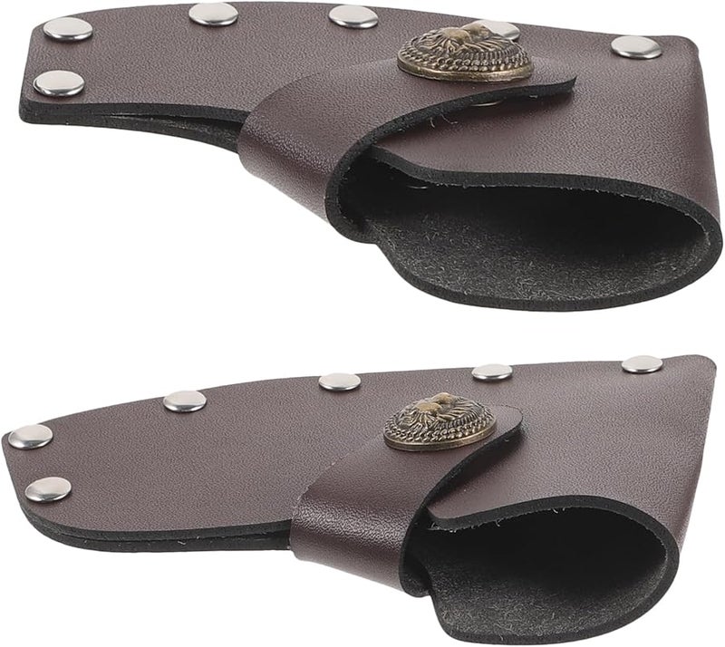 قطعتان من غمد الفأس الجلدي غطاء وقائي ملحق حزام محمول يسهل الوصول إليه - Image 2