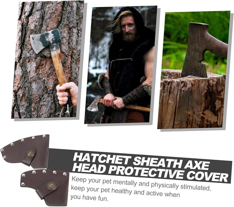 قطعتان من غمد الفأس الجلدي غطاء وقائي ملحق حزام محمول يسهل الوصول إليه - Image 3