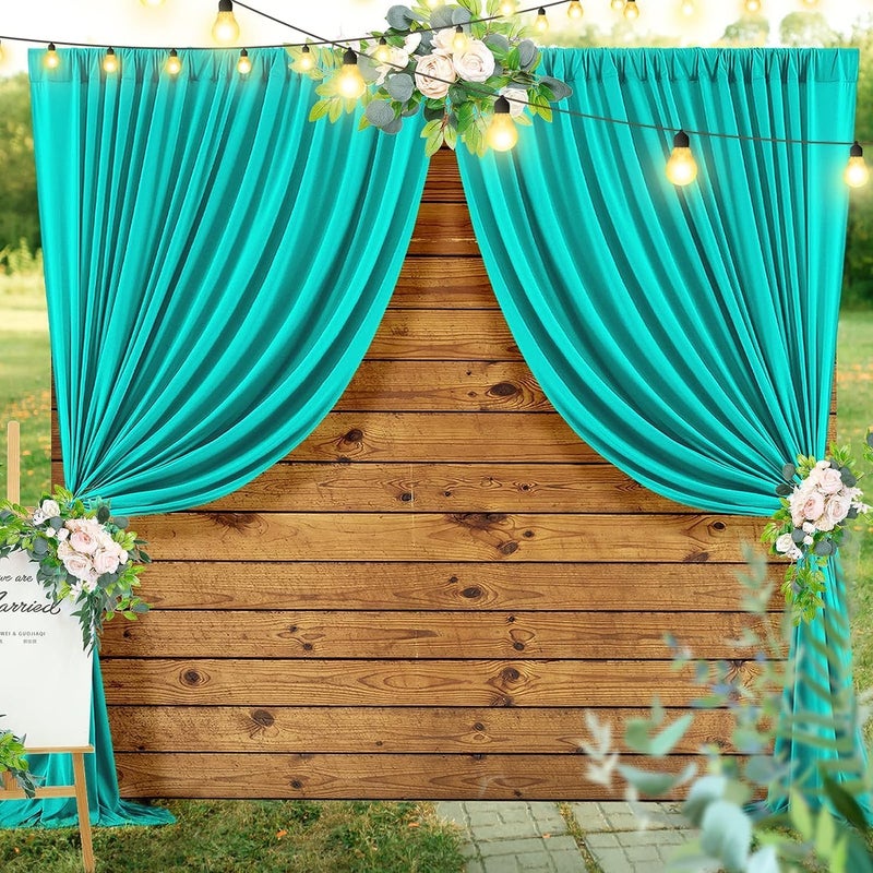 NSSONBEN 40ftx10ft Wrinkle Free Turquoise Backdrop Curtains for Parties, Thick Polyester Teal Photo Backdrop Drape 8 Panels for Wedding Birthday Photography Background Backdrop Stand - Image 5