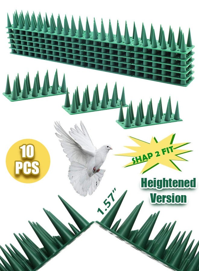 Bird Spikes, 10 Pack Bird Nails, Pigeons, Squirrels, Raccoons, Crows, Cats, Birds Defensive Nails for Outdoors, Keep Birds Away, Plastic Fence Nails for Railings and Roofs - Image 1
