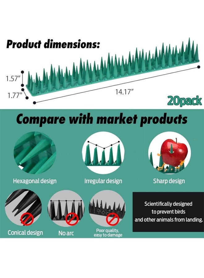Bird Spikes, 10 Pack Bird Nails, Pigeons, Squirrels, Raccoons, Crows, Cats, Birds Defensive Nails for Outdoors, Keep Birds Away, Plastic Fence Nails for Railings and Roofs - Image 2