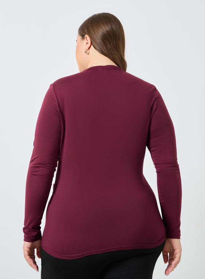 ستايلي بلوزة بمقاس كبير وياقة غير متماثلة - Image 4