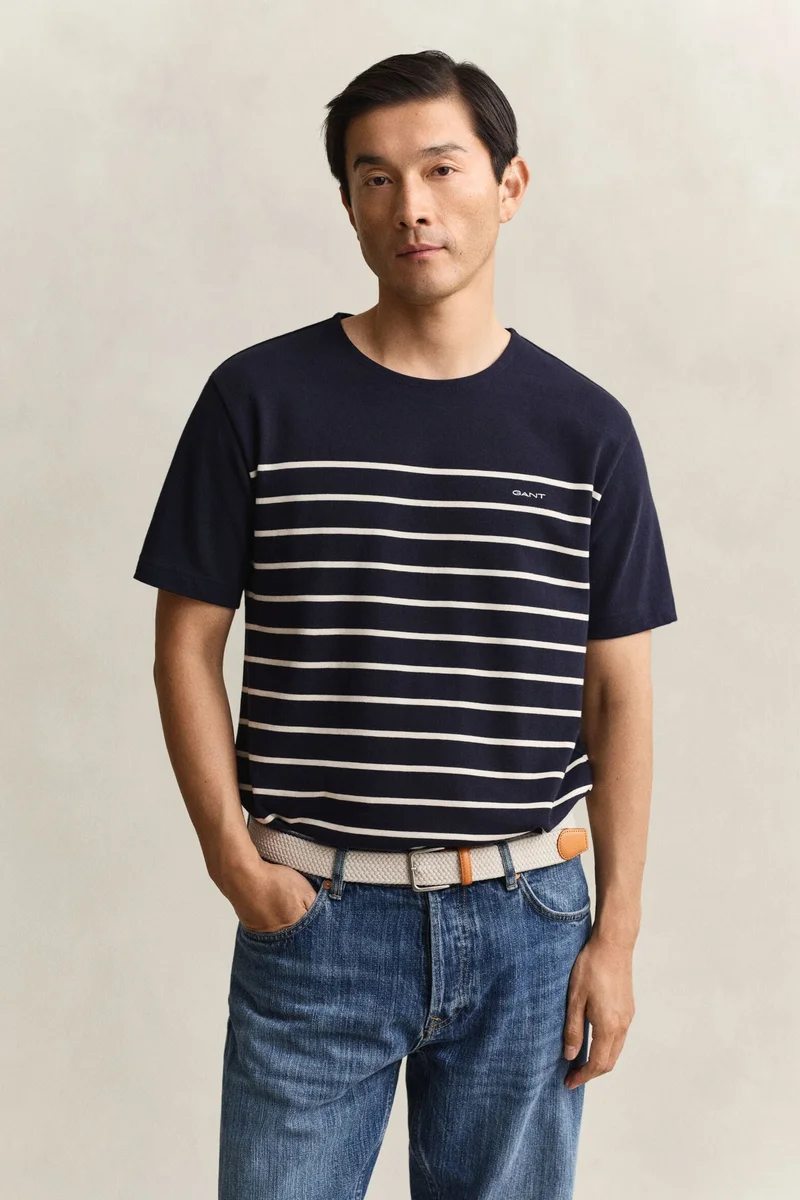 غانت Placed Stripe Short Sleeve Tshirt