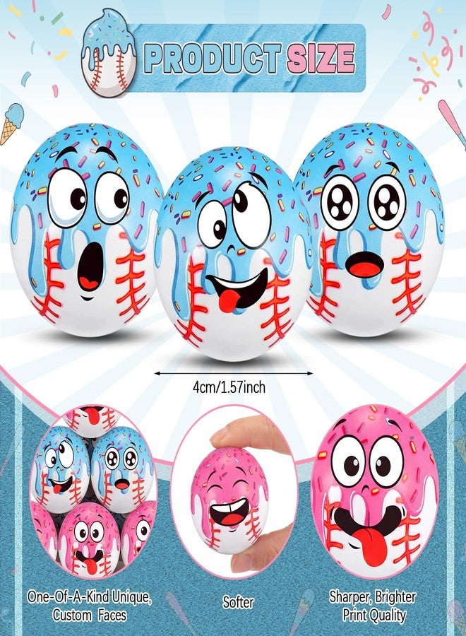 Arrowbash 12 Pcs Mini Face Stress Balls Sport Funny Face Squeeze Foam Balls for Stress and Anxiety Relief for Party Favors Birthday Gift Decoration (Ice Cream Baseball, 1.57") - Image 3