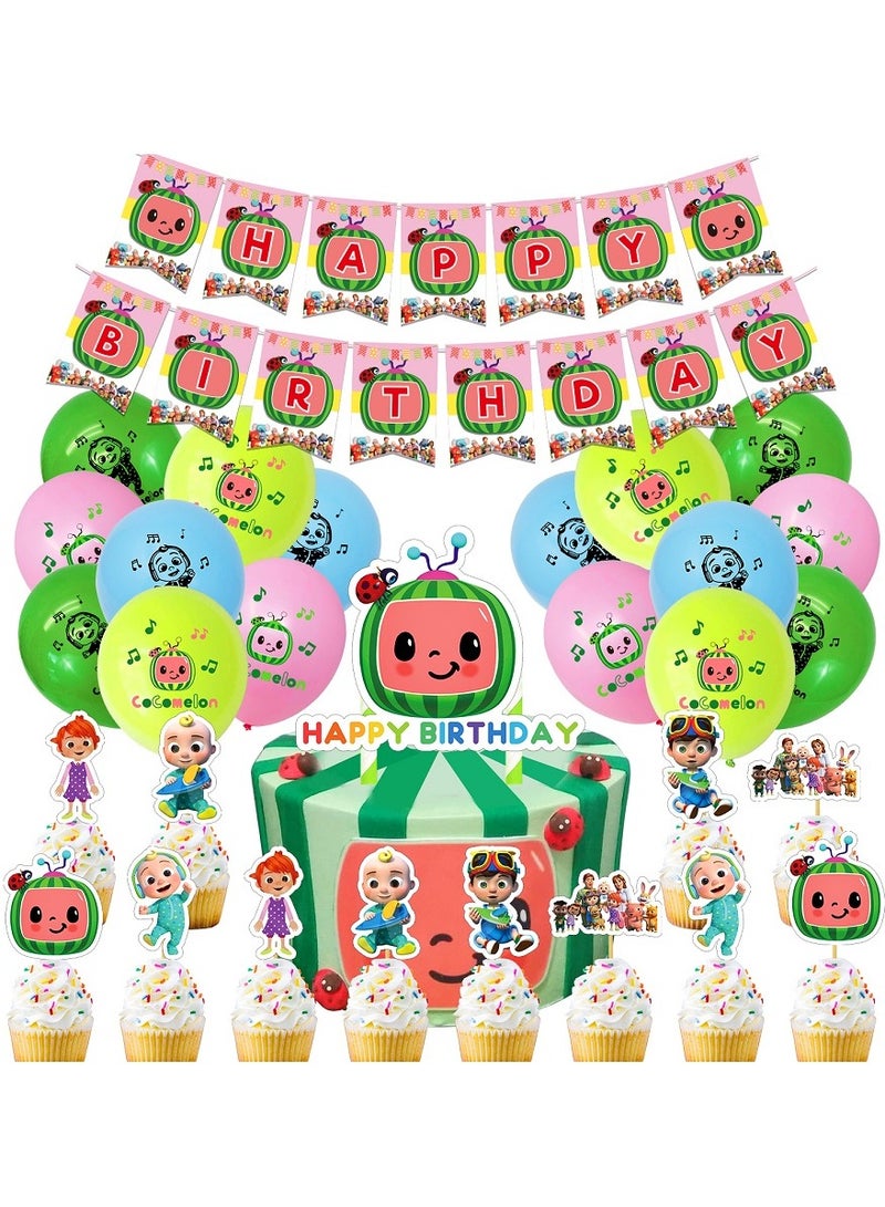 Loquat Party Decorations Animated Birthday Cake Cards Balloons Set Birthday Party Supplies - Image 1