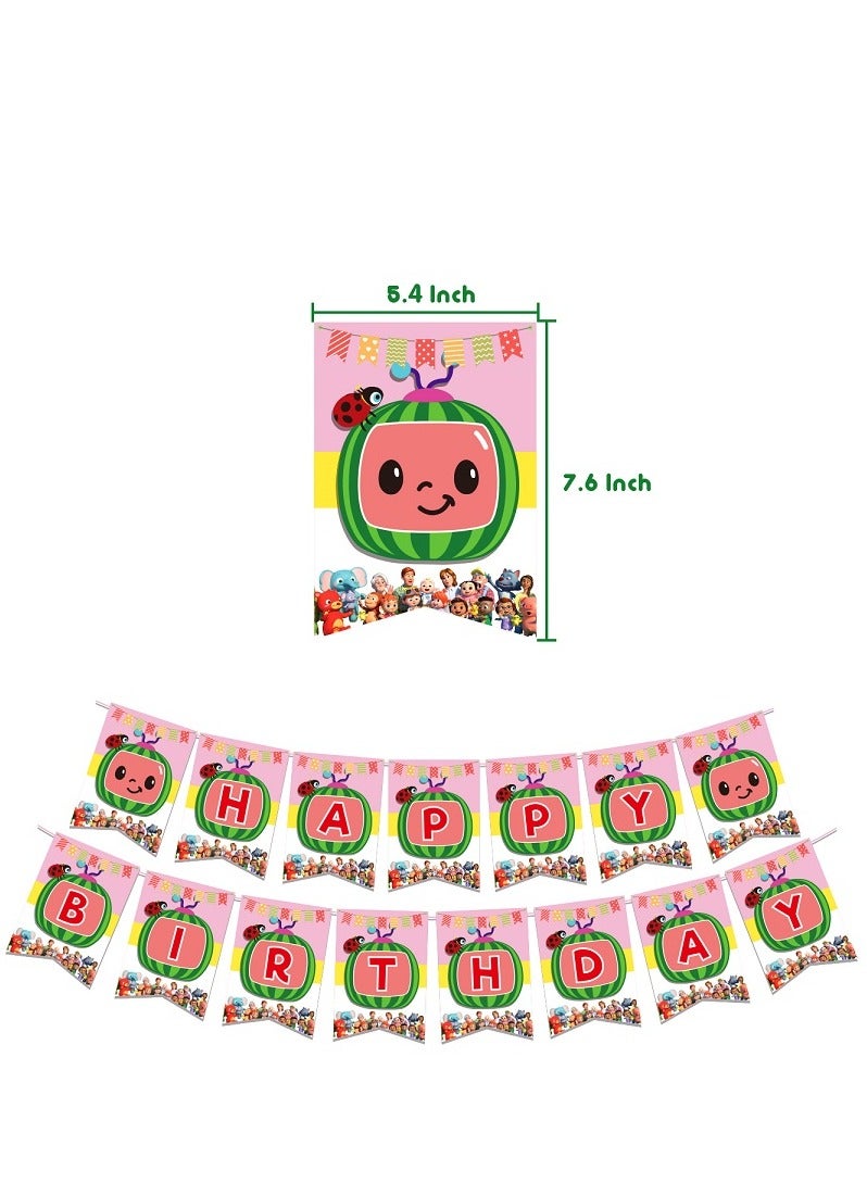 Loquat Party Decorations Animated Birthday Cake Cards Balloons Set Birthday Party Supplies - Image 2