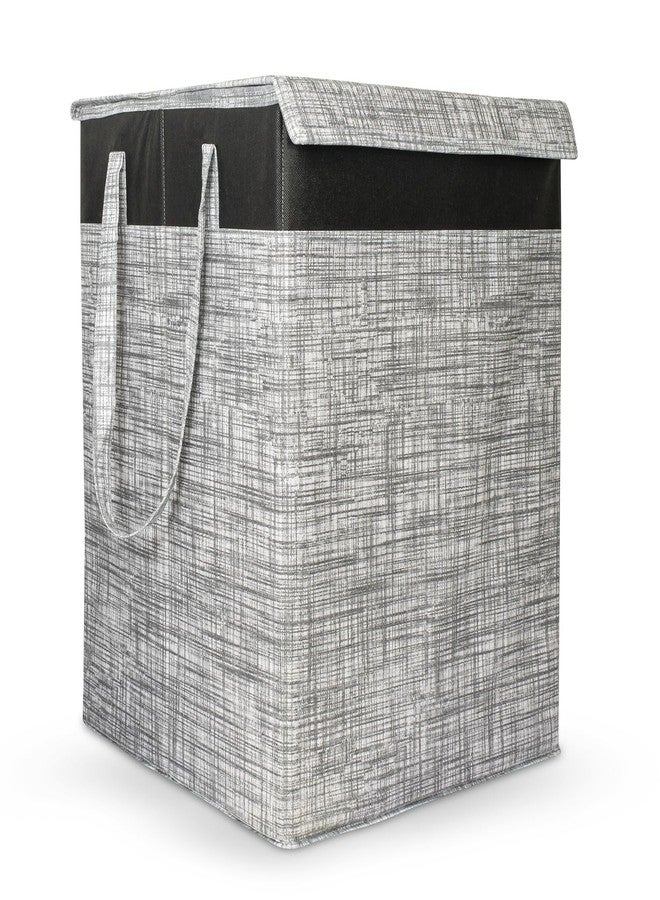 LAXIS® 75L Laundry Bag for Clothes with Lid, Large Dirty Clothes Laundry Basket & Cloth Storage Bin, Used Clothes Organizer, Multipurpose Laundry Basket for Bedroom & Bathroom - Printed Grey - Image 1