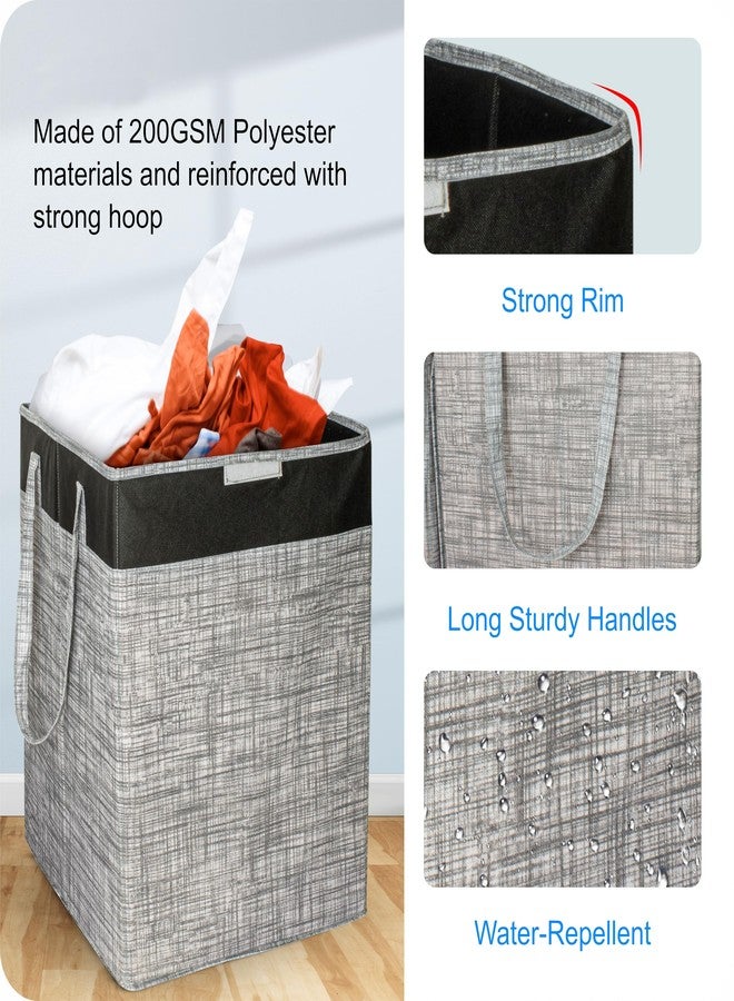 LAXIS® 75L Laundry Bag for Clothes with Lid, Large Dirty Clothes Laundry Basket & Cloth Storage Bin, Used Clothes Organizer, Multipurpose Laundry Basket for Bedroom & Bathroom - Printed Grey - Image 3