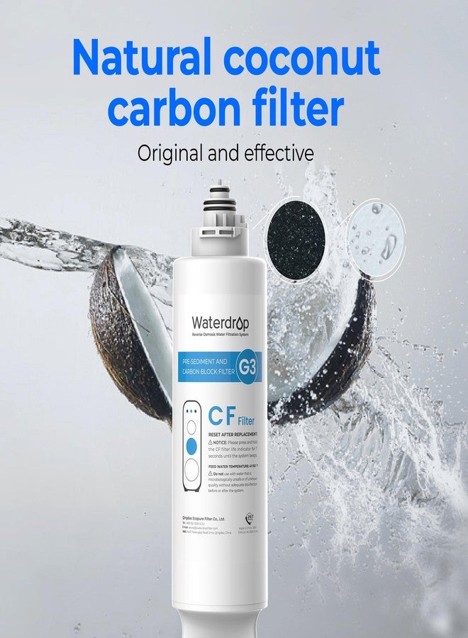 ووتر دروب فلتر Waterdrop WD-G3-CF، بديل لأنظمة التناضح العكسي WD-G3-W وWD-G3P600 وWD-G3P800-W، ضمان لمدة 6 أشهر، عبوة من قطعتين - Image 3