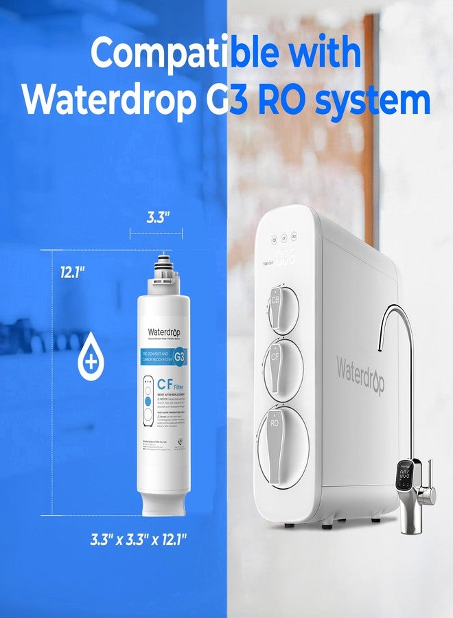 ووتر دروب فلتر Waterdrop WD-G3-CF، بديل لأنظمة التناضح العكسي WD-G3-W وWD-G3P600 وWD-G3P800-W، ضمان لمدة 6 أشهر، عبوة من قطعتين - Image 2
