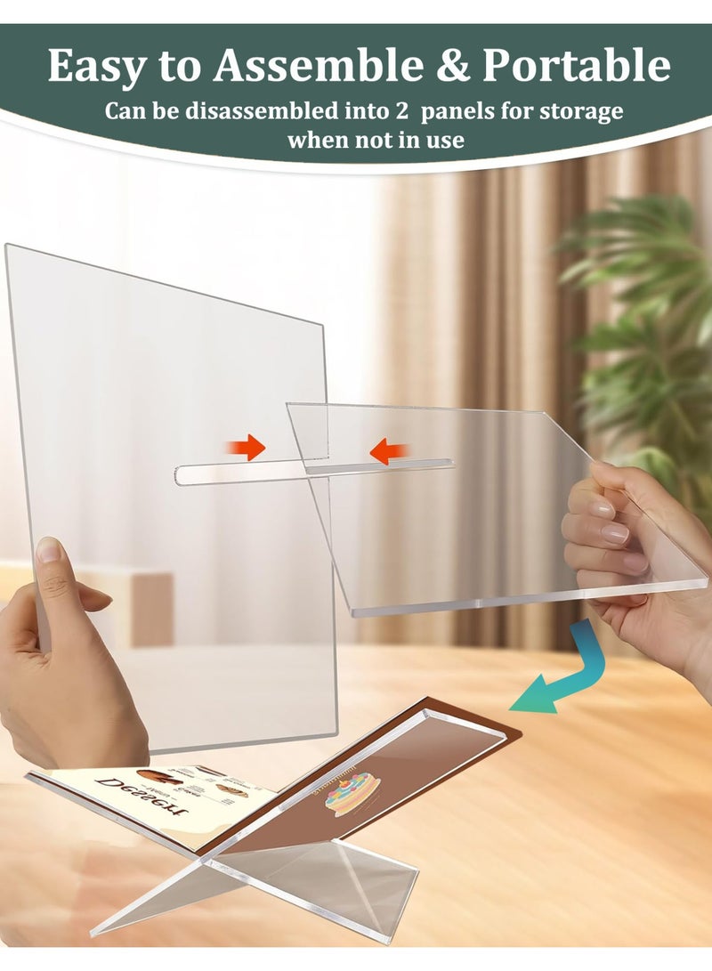 ثمانية فيبيهاوس حامل كتب كبير بزاوية واسعة، حامل مصحف شفاف من الأكريليك، حامل كتب على شكل X للطاولة، حامل القران قابل للفتح، حامل كتب لقراءة الكتب المدرسية، كتب الفن، كتب الطبخ، حامل كتب للمنزل والمكتب، حامل كتب للديكور لطاولة القهوة - Image 5