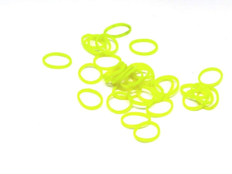 Imprint 1.5 CM Diameter Long Nylon Rubber Bands,Special Mini Size Yellow Colors 150 - Image 2