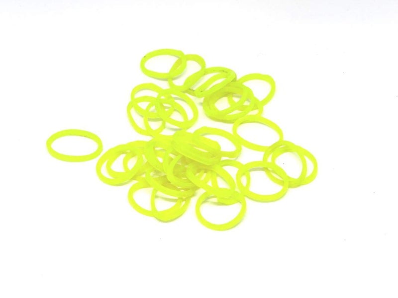 Imprint 1.5 CM Diameter Long Nylon Rubber Bands,Special Mini Size Yellow Colors 150 - Image 1