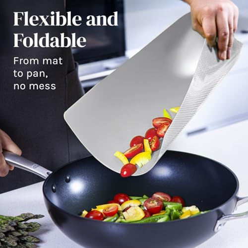Cooler Kitchen Extra Thick Flexible Cutting Mat Set With Food Icons & EZ-Grip Back (Set Of 4 Mats) - Flexible Cutting Boards for Kitchen - Flexible Plastic Cutting Board Set (Black and White)… - Image 3