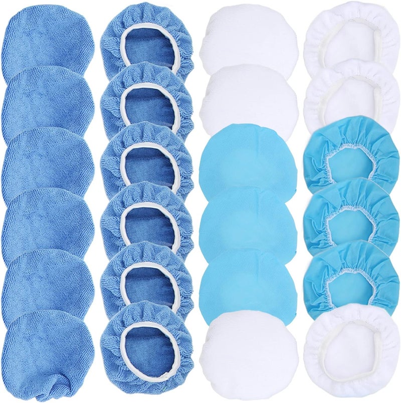 24 - Pack Polishing Bonnet Set, 6in Microfiber Nonwoven Cotton Buffing Pads for Car Motorcycle Boat Waxing and Polishing with 5-6in Polisher Compatibility - Image 2