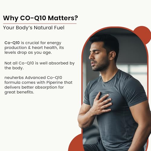 Neuherbs CoQ10 200mg Capsules - 60 Count| Coenzyme Q10 with Vitamin D3 & E | Supports Energy, Heart Health & Cellular Function | Antioxidant Supplement for Men & Women - Image 4