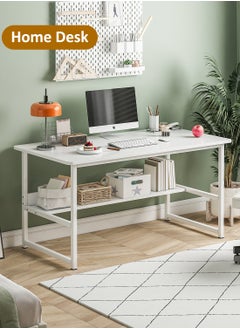 JANTENS Study Table for Home Office,Writing Desk Office Desk With Storage Layer Computer Desk 120*55*73cm  - Image 5