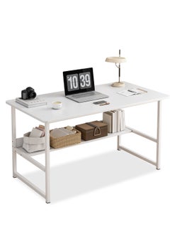 JANTENS Study Table for Home Office,Writing Desk Office Desk With Storage Layer Computer Desk 120*55*73cm  - Image 1