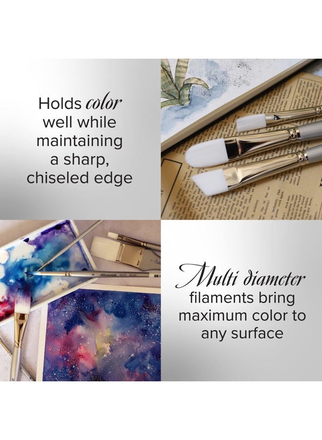 Silver Brush Limited 1514S -2 Silverwhite Edgewater Wash Paintbrush for Watercolor, Gouache, Inks, Dyes, Fluid, & Flow Acrylic, Size 2 Inches, Short Handle  - Image 4
