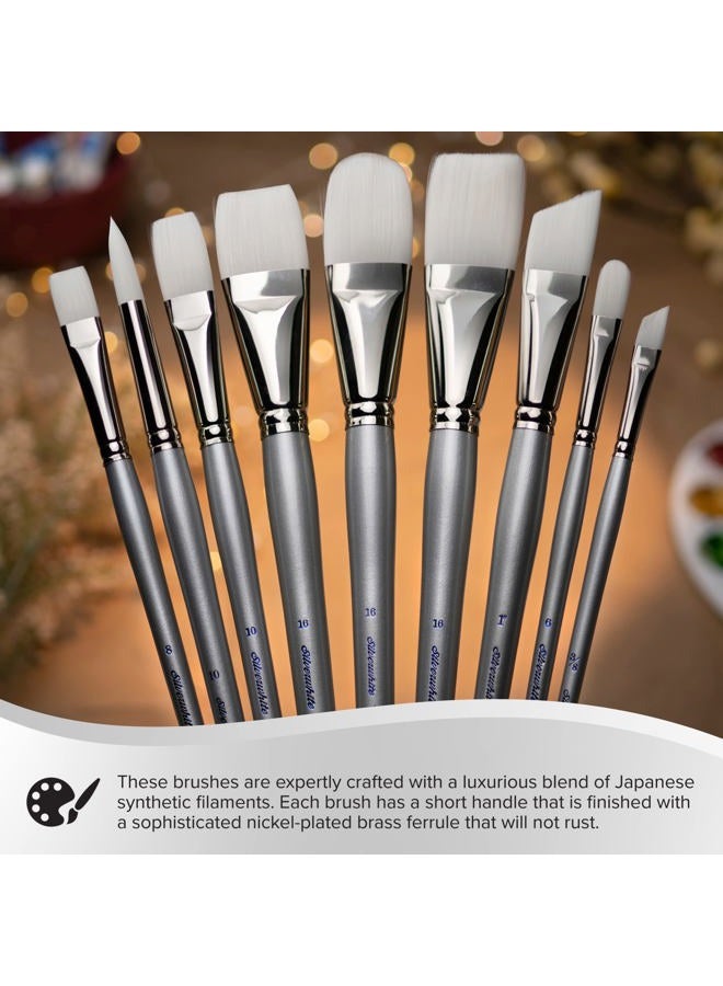Silver Brush Limited 1514S -2 Silverwhite Edgewater Wash Paintbrush for Watercolor, Gouache, Inks, Dyes, Fluid, & Flow Acrylic, Size 2 Inches, Short Handle  - Image 5