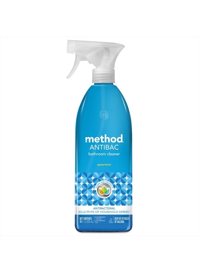 Method Antibacterial Bathroom Cleaner, Kills 99.9% of household germs, Spearmint, 28 Fl Oz (Pack of 8) - Image 1