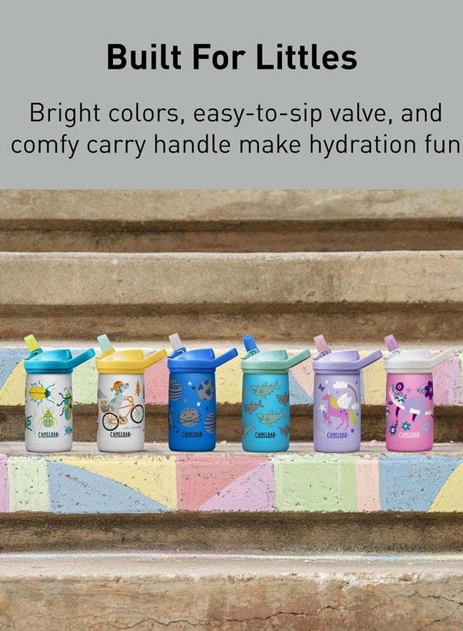 CAMELBAK eddy+ Kids Water Bottle with Straw, Insulated Stainless Steel - Leak-Proof when Closed, 12oz, Biking Dogs  - Image 5
