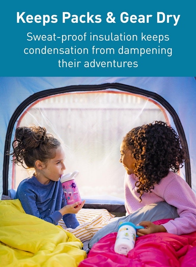 CAMELBAK eddy+ Kids Water Bottle with Straw, Insulated Stainless Steel - Leak-Proof when Closed, 12oz, Biking Dogs  - Image 3