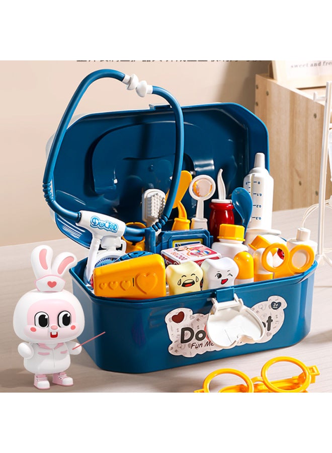 Children's Little Doctor Toy Set Kindergarten Girls Play House Play Stethoscope Nurse Injection Tooth Toy-Color:Standard Edition-Medical 39 Piece Set 【Powder】 Storage Box - Image 4