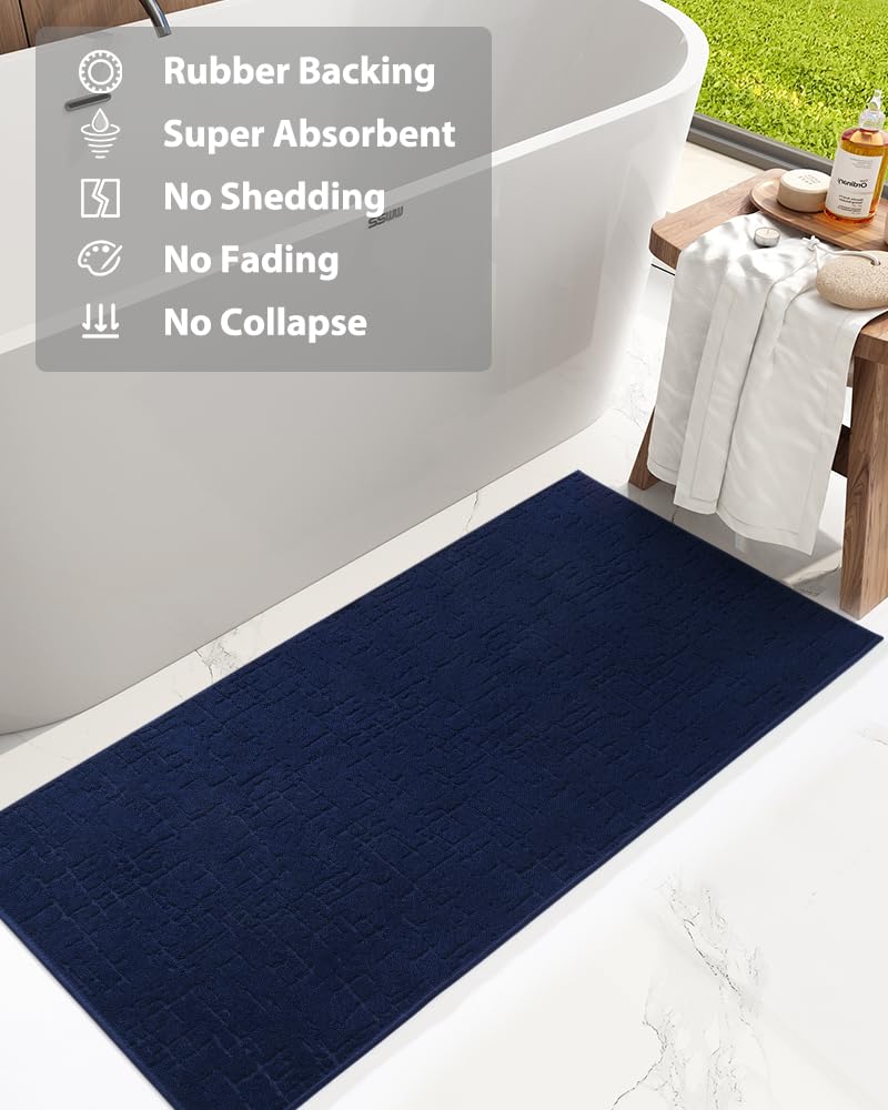 AMOAMI-Bath Mat-Super Absorbent Quick Dry Bathroom Floor Mats-Rubber Backing Washable Bath Mats for Bathroom Thin Bathroom Rugs Fit Under Door-Bath Rug for in Front of Sink Bathtub Shower Room - Image 2