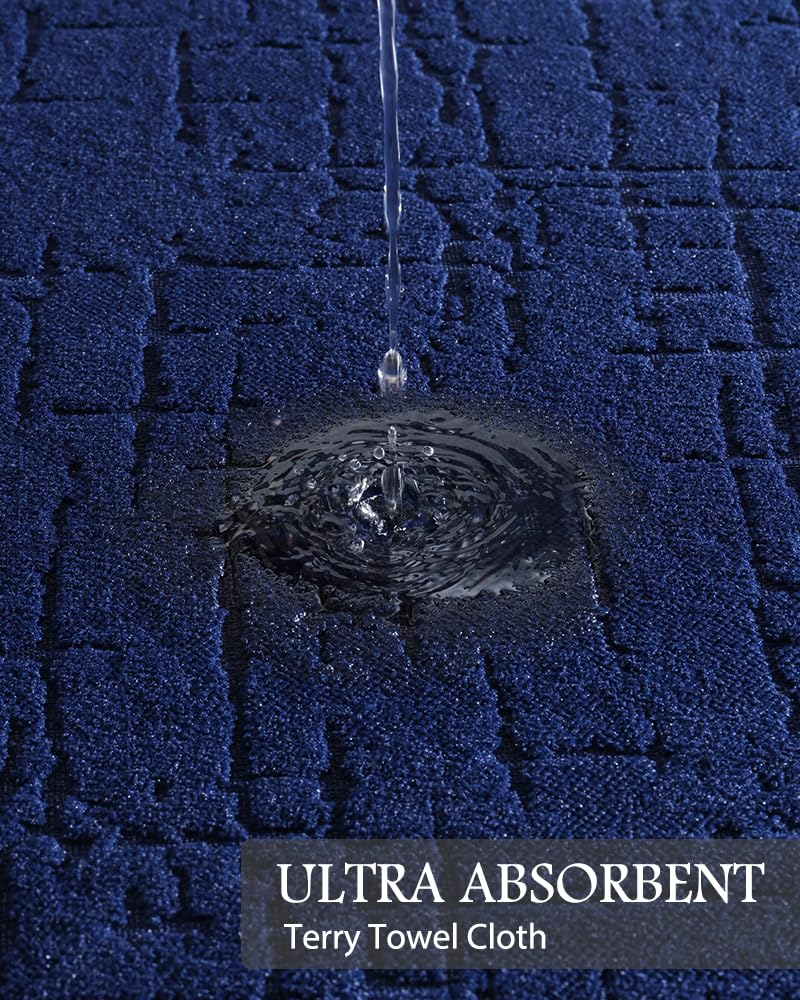 AMOAMI-Bath Mat-Super Absorbent Quick Dry Bathroom Floor Mats-Rubber Backing Washable Bath Mats for Bathroom Thin Bathroom Rugs Fit Under Door-Bath Rug for in Front of Sink Bathtub Shower Room - Image 3