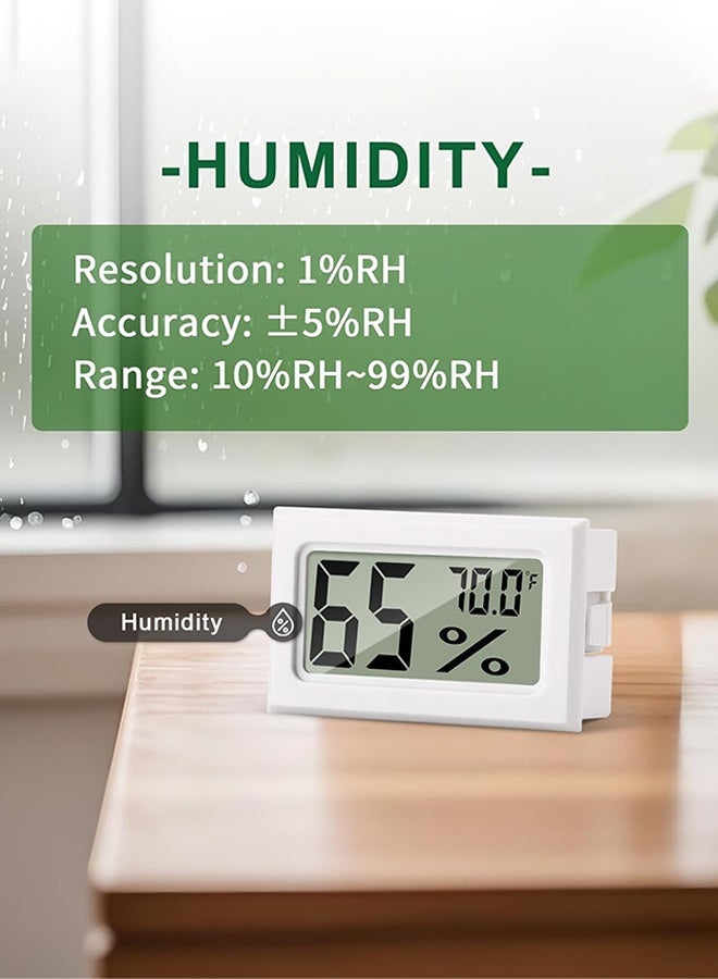 Sweet Life 2 Pack Mini Hygrometer Indoor Humidity Meter, Mini Digital Thermometer Humidity Gauge Meter, Indoor Thermometer Hygrometer Monitor Fahrenheit for Reptile Thermostat, Jars Reptile, Fridge - Image 2