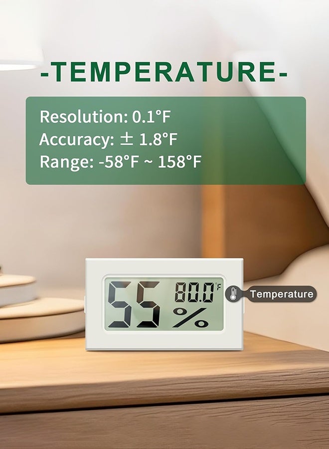Sweet Life 2 Pack Mini Hygrometer Indoor Humidity Meter, Mini Digital Thermometer Humidity Gauge Meter, Indoor Thermometer Hygrometer Monitor Fahrenheit for Reptile Thermostat, Jars Reptile, Fridge - Image 4