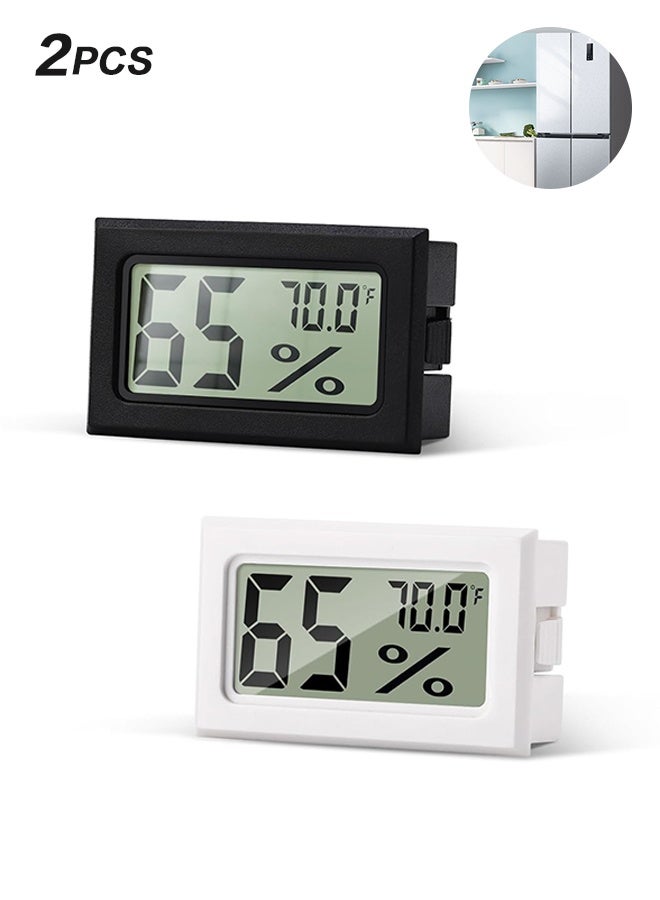 Sweet Life 2 Pack Mini Hygrometer Indoor Humidity Meter, Mini Digital Thermometer Humidity Gauge Meter, Indoor Thermometer Hygrometer Monitor Fahrenheit for Reptile Thermostat, Jars Reptile, Fridge - Image 1