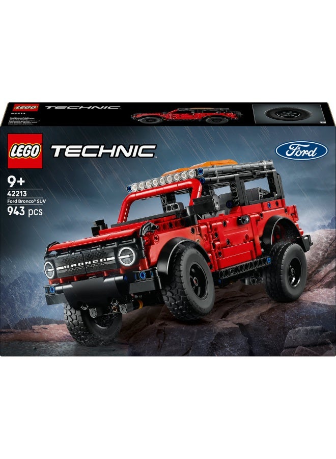 LEGO Technic Ford Bronco SUV, Collectible Car Toy 42213 (Age 9+, 943 Pieces) - Image 2