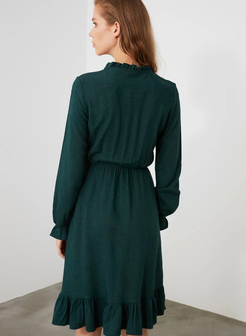 trendyol Lace Up Detail Peplum Dress
