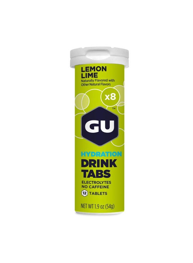 Gu Energy Hydration Electrolyte Drink Tablets, 8-Count(96 Servings), Lemon Lime - Image 1