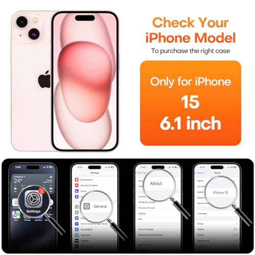 ImpactStrong Magnetic Guard Designed for iPhone 15 Case [Camera Protection] [Military Grade Drop Tested] [Compatible with MagSafe] Slim Translucent Matte Phone Case (6.1") - Black - Image 2