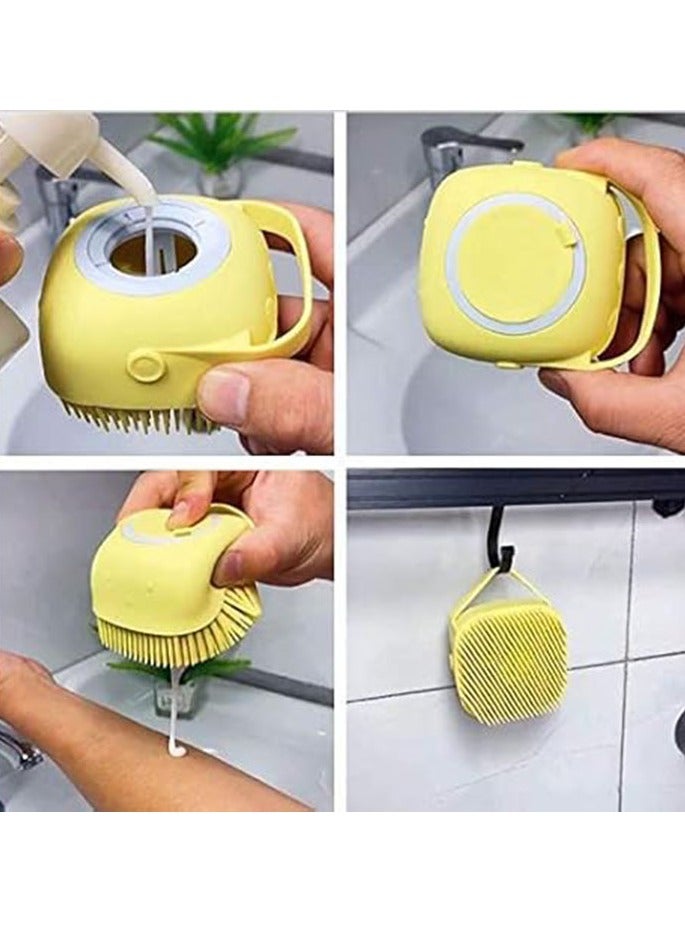 عربست فرشاة استحمام للكلاب من السيليكون، فرشاة تدليك ناعمة للقطط، موزع شامبو لفرشاة تدليك الحيوانات الأليفة - Image 3